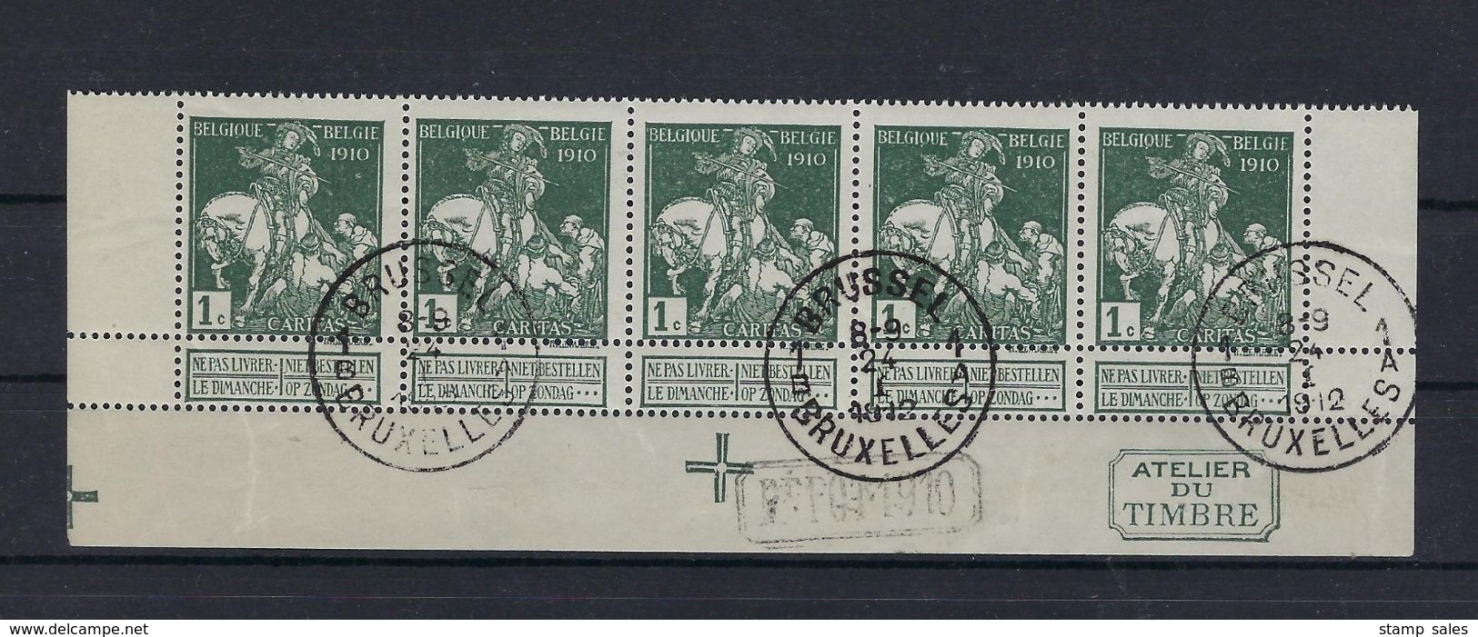 N°88 Drukdatum DEPOT1910 GESTEMPELD COB € +++15,00 SUPERBE - Hoekdatums