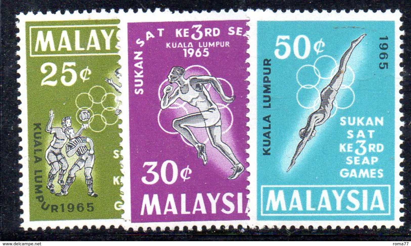 Y1913 - MALAYSIA  1965, Serie N. 30/32 ***  Sport - Malesia (1964-...)