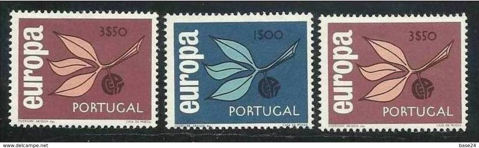 1965 Portogallo Portugal EUROPA CEPT EUROPE Serie Di 3 Valori MNH** RAMO BRANCH - 1965