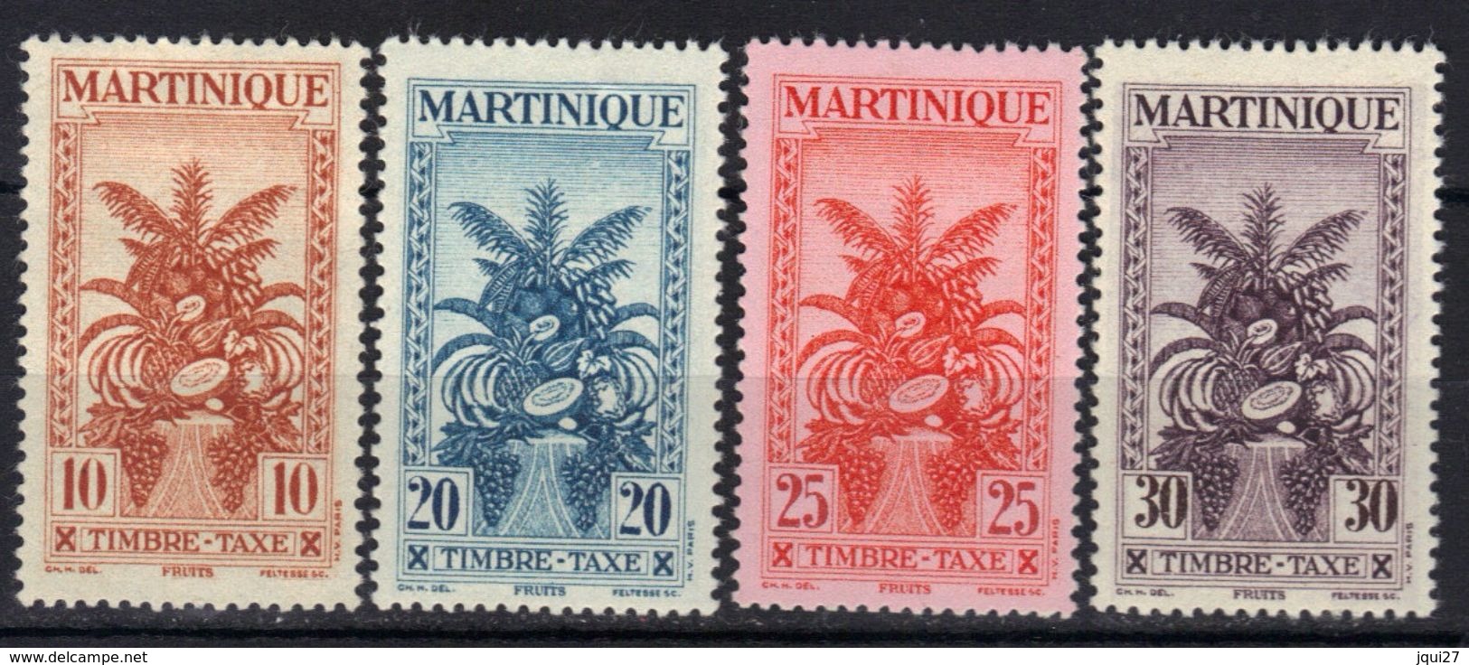 Martinique Timbres Taxe N° 23 - 26 * - Postage Due