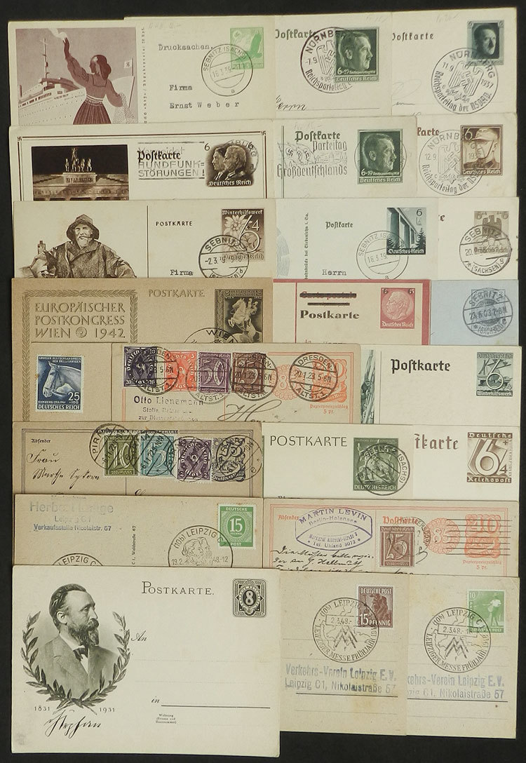 GERMANY: Lot Of 21 Cards, Many Used, Most Are Postal Stationeries With Interesting - Andere & Zonder Classificatie