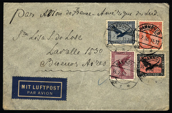 GERMANY: Airmail Cover Sent From Hannover To Argentina On 14/FE/1930 By Air France, - Other & Unclassified