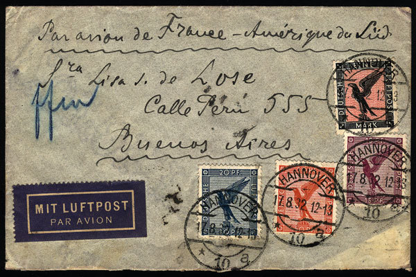 GERMANY: Airmail Cover Sent From Hannover To Argentina On 17/AU/1932 By Air France - Autres & Non Classés