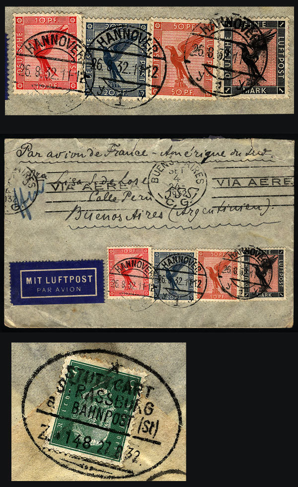 GERMANY: Airmail Cover Sent From Hannover To Argentina On 26/AU/1932 By Air France - Andere & Zonder Classificatie