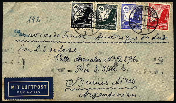 GERMANY: Airmail Cover Sent From Hannover To Argentina On 15/NO/1934 By Air France, - Other & Unclassified