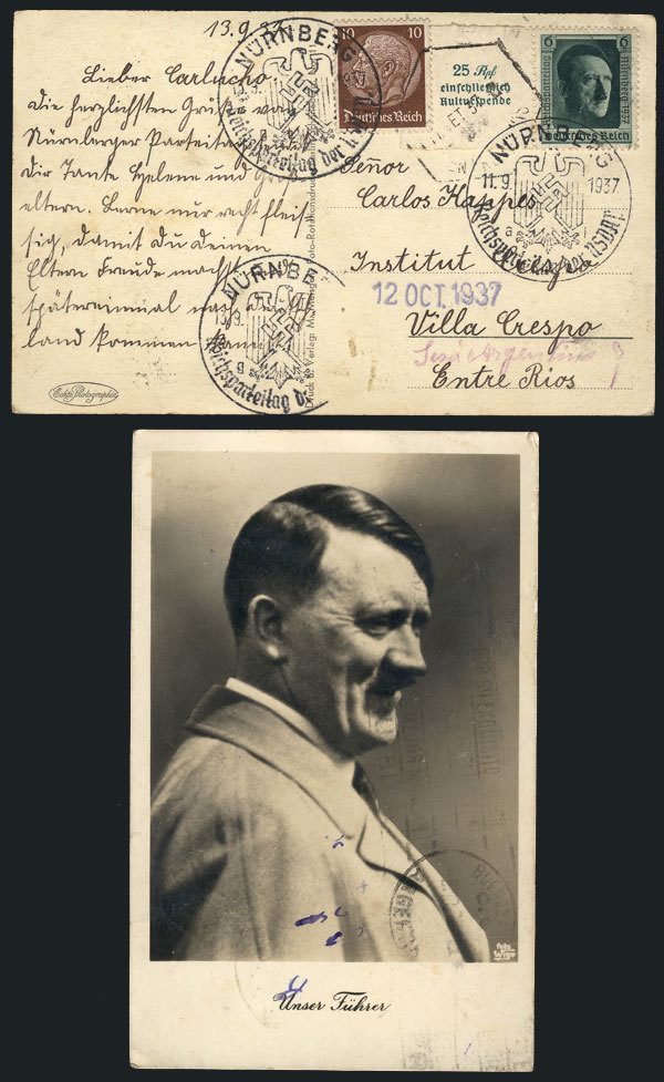 GERMANY: Postcard With View Of Hitler, Sent From Nürnberg To Argentina On 11/SE/193 - Autres & Non Classés