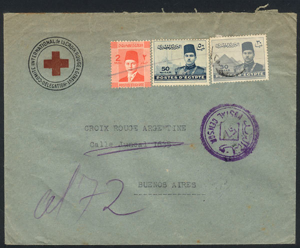 EGYPT: Cover Of The Red Cross Delegation In The Middle East Sent From Cairo To Red - Andere & Zonder Classificatie