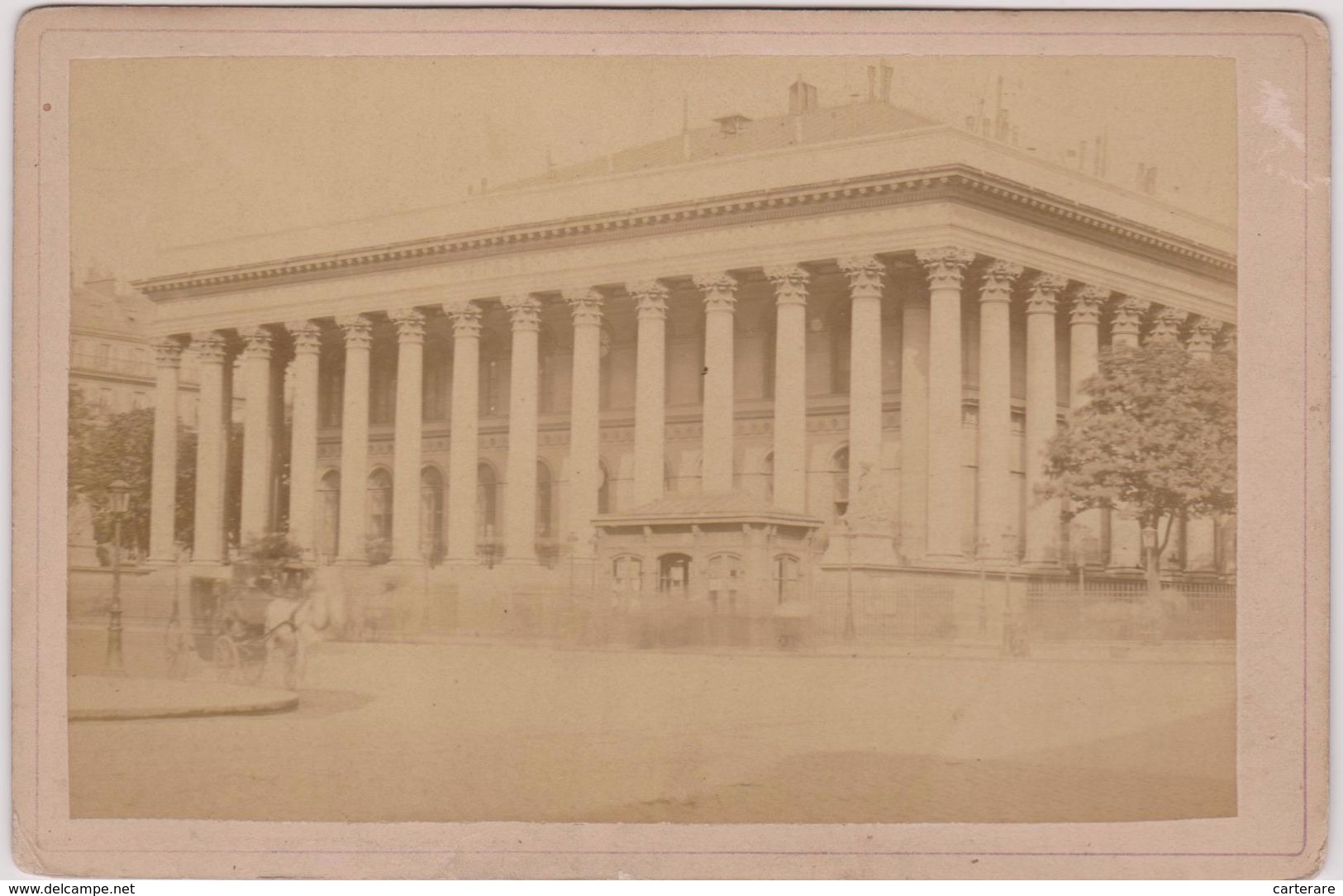 PHOTO ANCIENNE,1880,75,BOURSE DE COMMERCE  DE PARIS,PALAIS BRONGNIART,THE STOCK EX CHANGE,CAC 40,ATTELAGE,TAXI - Places