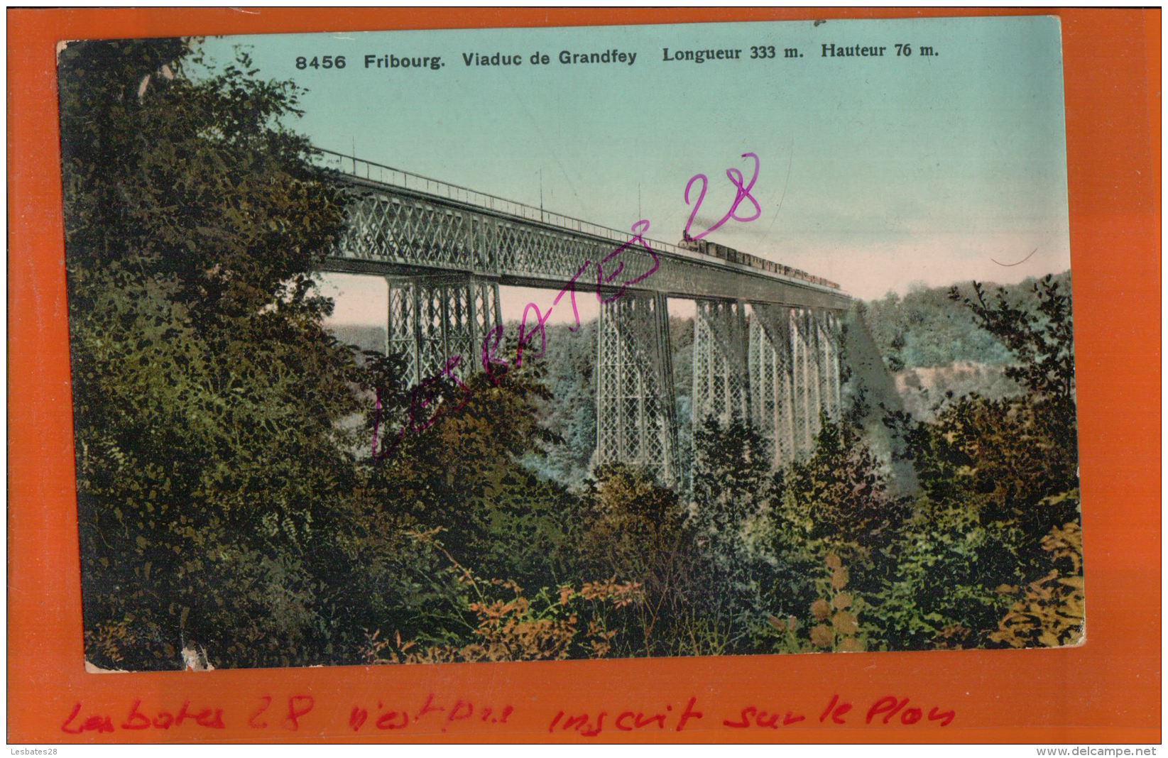 CPA  FRIBOURG  VIADUC De GRANDFEY   CACHET A DATE  POSIEUX    DEC  2017 397 - Fribourg