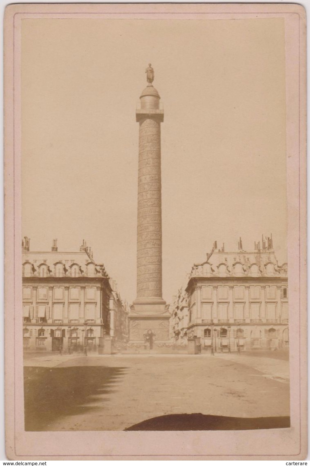 PHOTO ANCIENNE,1880,75,PARIS,COLONNE DE BRONZE,COLONNE VENDOME,DE LA VICTOIRE,ERIGEE PAR NAPOLEON,BATAILLE D'AUSTERLITZ - Places