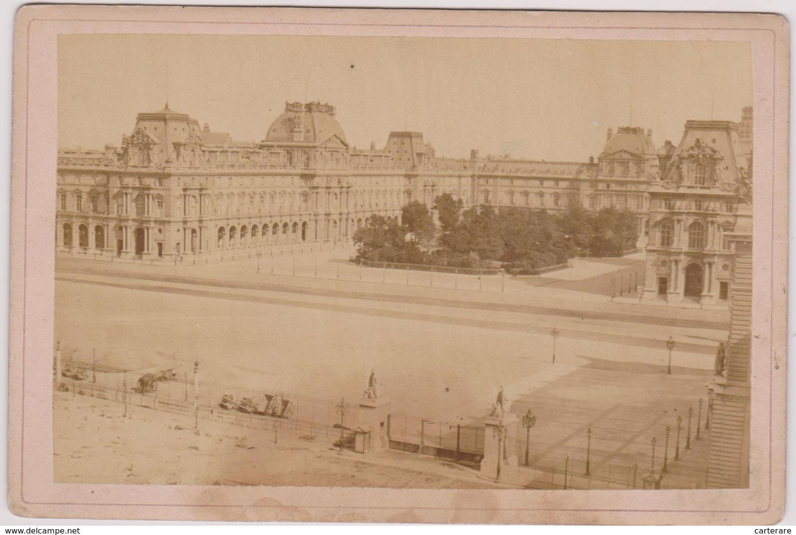 PHOTO ANCIENNE,1880,75,PARIS,LOUVRE,PLACE DU CAROUSSEL,MUSEE,GRILLE - Places