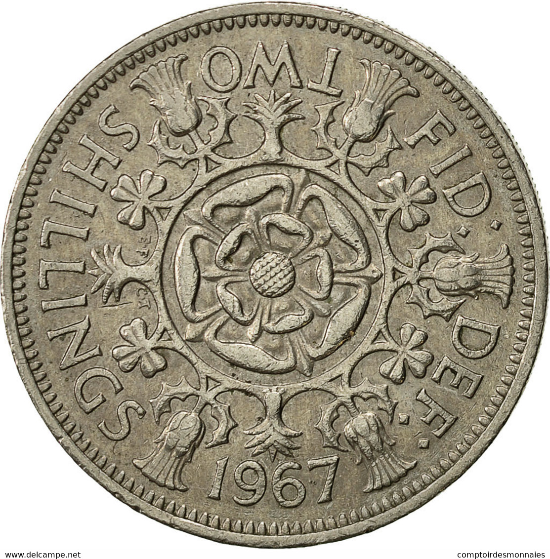 Monnaie, Grande-Bretagne, Elizabeth II, Florin, Two Shillings, 1967, TTB - J. 1 Florin / 2 Schillings