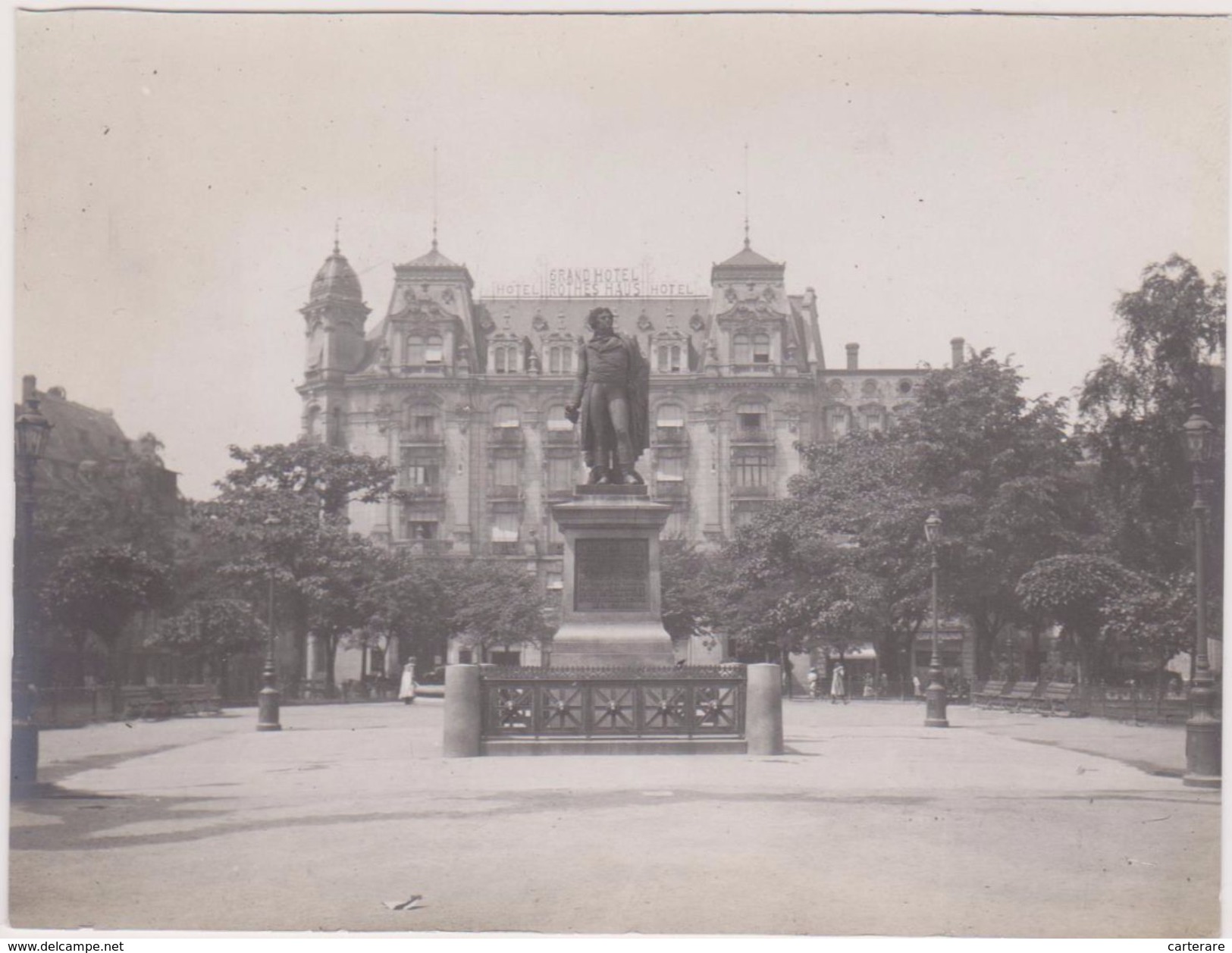 PHOTO ANCIENNE,67,BAS RHIN,STRASBOURG,28 JUIN 1906,GRAND HOTEL,MAISON ROUGE,ROTHES HAUS,STATUE - Places