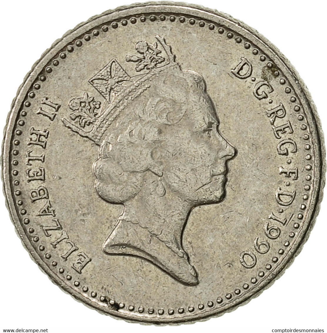 Monnaie, Grande-Bretagne, Elizabeth II, 5 Pence, 1990, TTB, Copper-nickel - 5 Pence & 5 New Pence