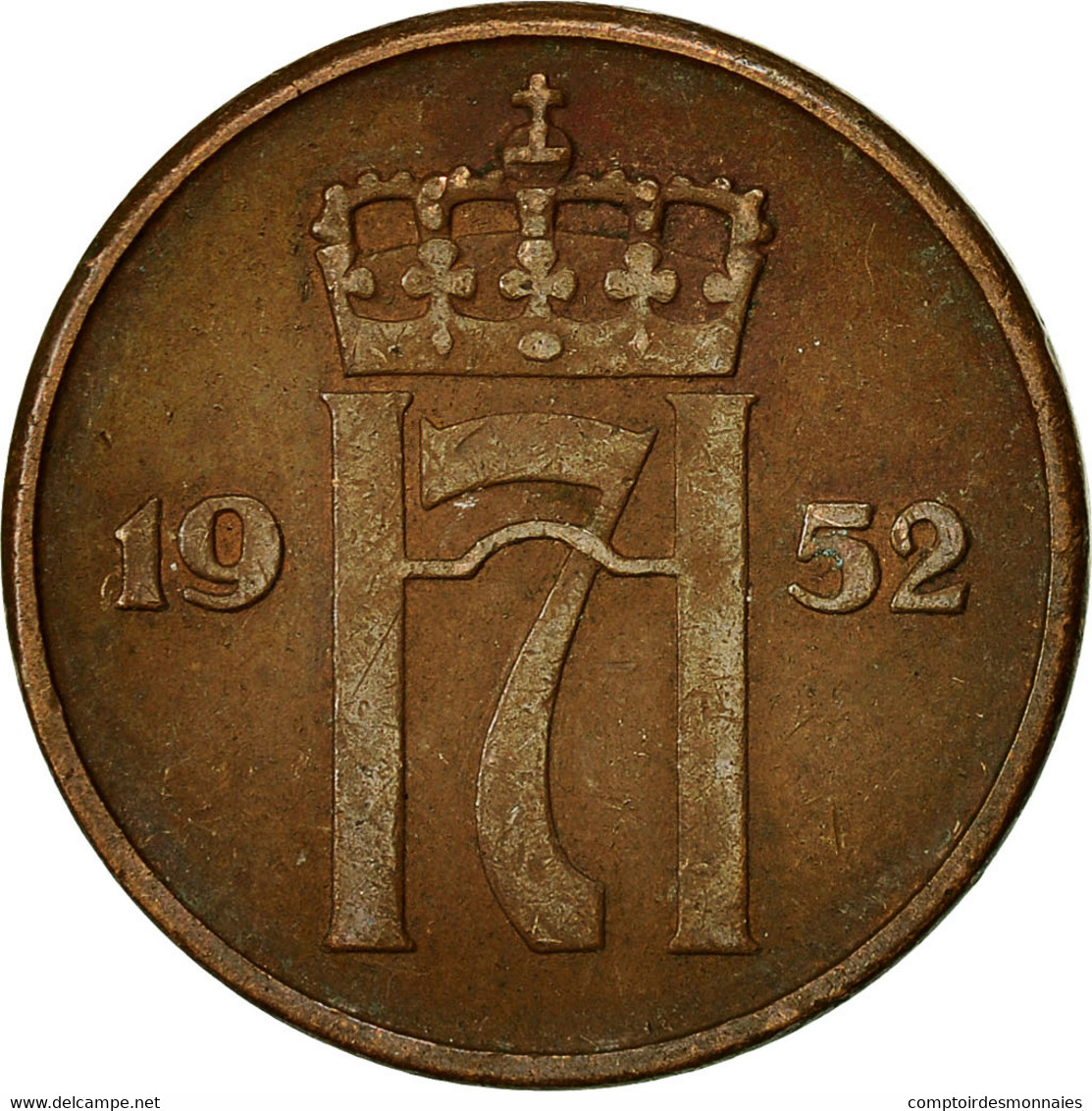 Monnaie, Norvège, Haakon VII, 5 Öre, 1952, TTB, Bronze, KM:400 - Norvège