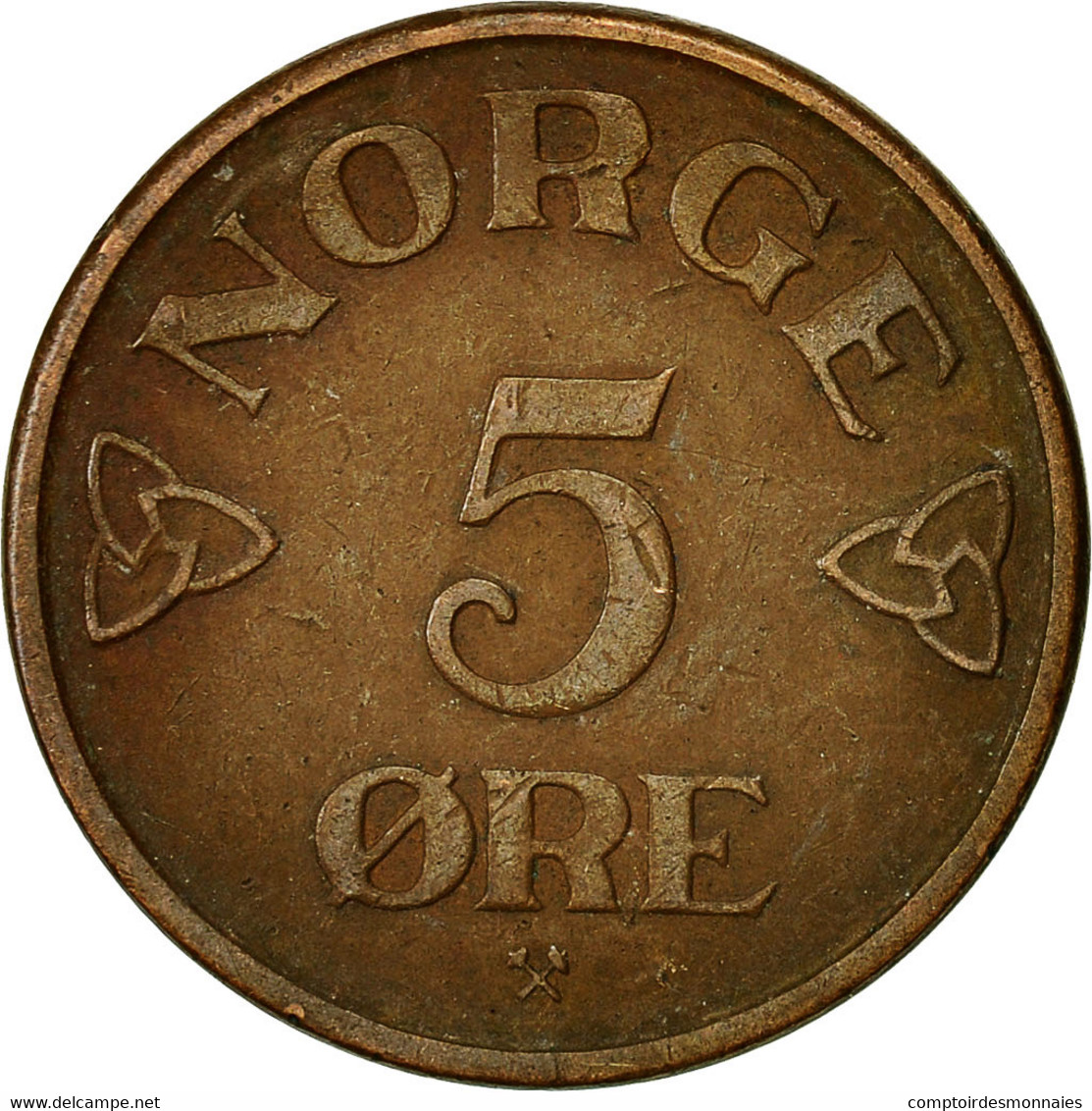 Monnaie, Norvège, Haakon VII, 5 Öre, 1952, TTB, Bronze, KM:400 - Norvège