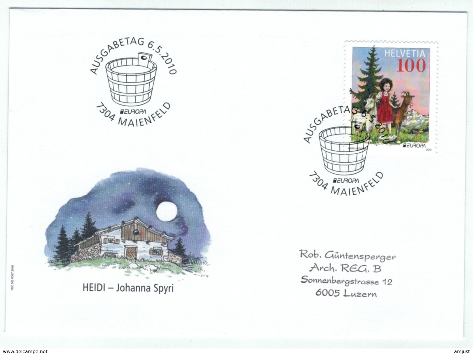 Suisse /Schweiz/Svizzera/Switzerland // FDC // 2010 // Europa, Heidi No.1351 1er Jour - FDC