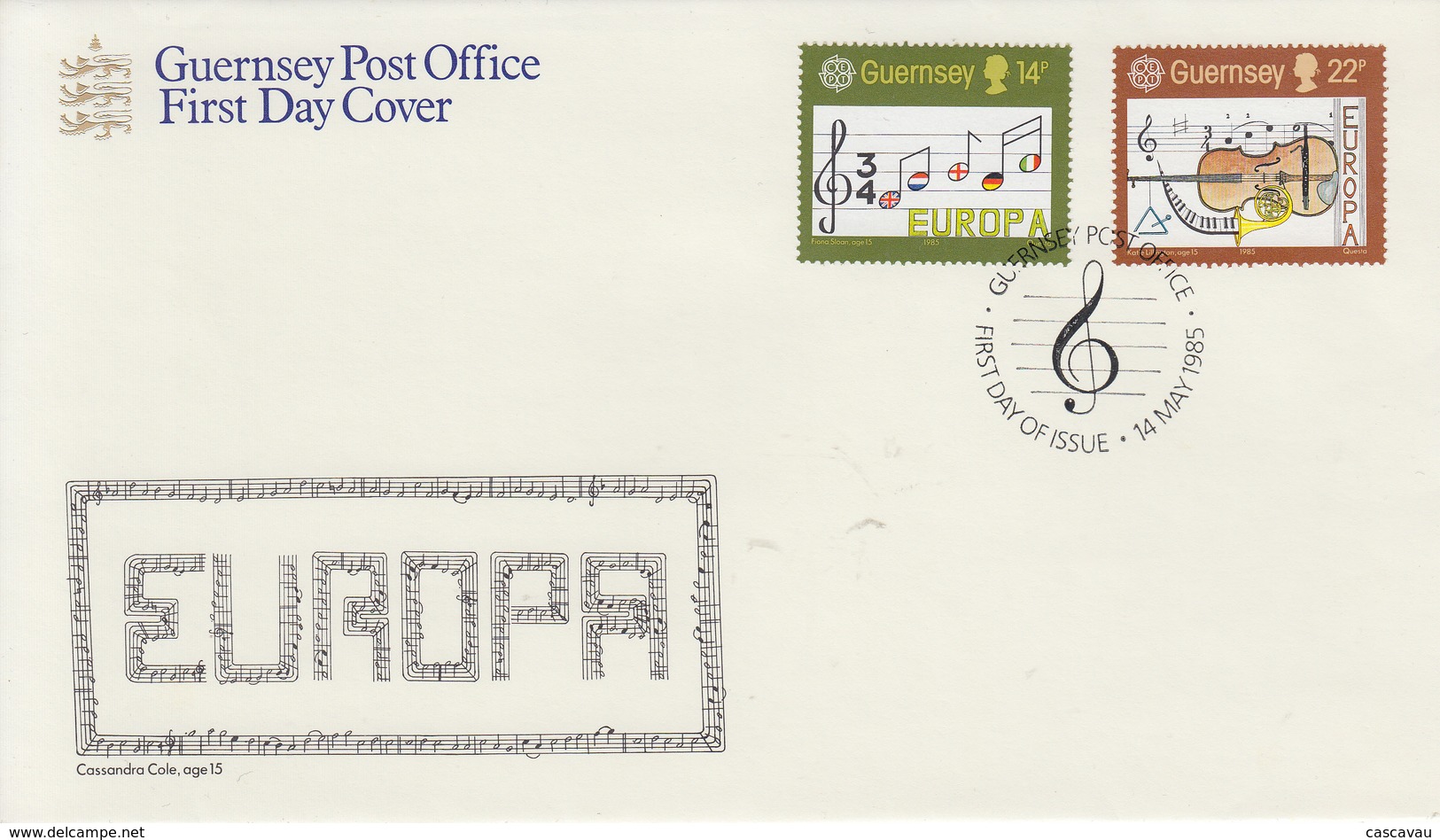 Enveloppe  FDC  1er  Jour   GUERNESEY    Paire    EUROPA    1985 - 1985