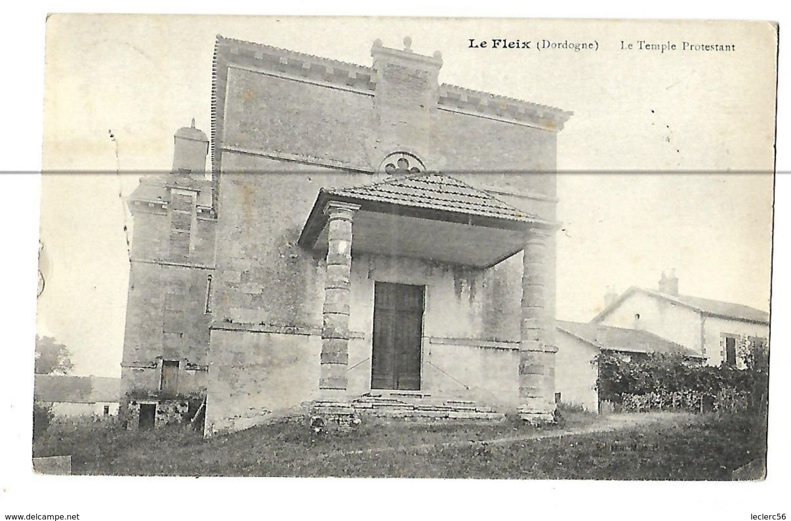 24 LE FLEIX LE TEMPLE PROTESTANT CPA 2 SCANS - Autres & Non Classés