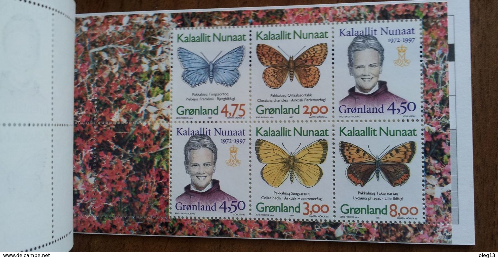 1997 Greenland. Queen Margrethe II / Butterfly. Booklet ** - Unused Stamps