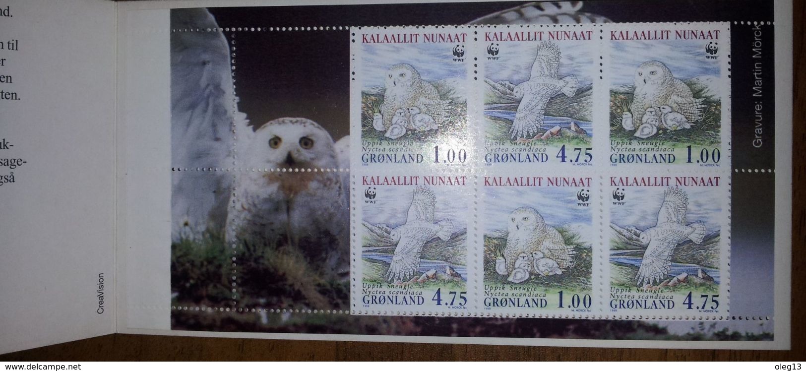 1999. Greenland WWF. Polar Owls. Booklet ** - Unused Stamps