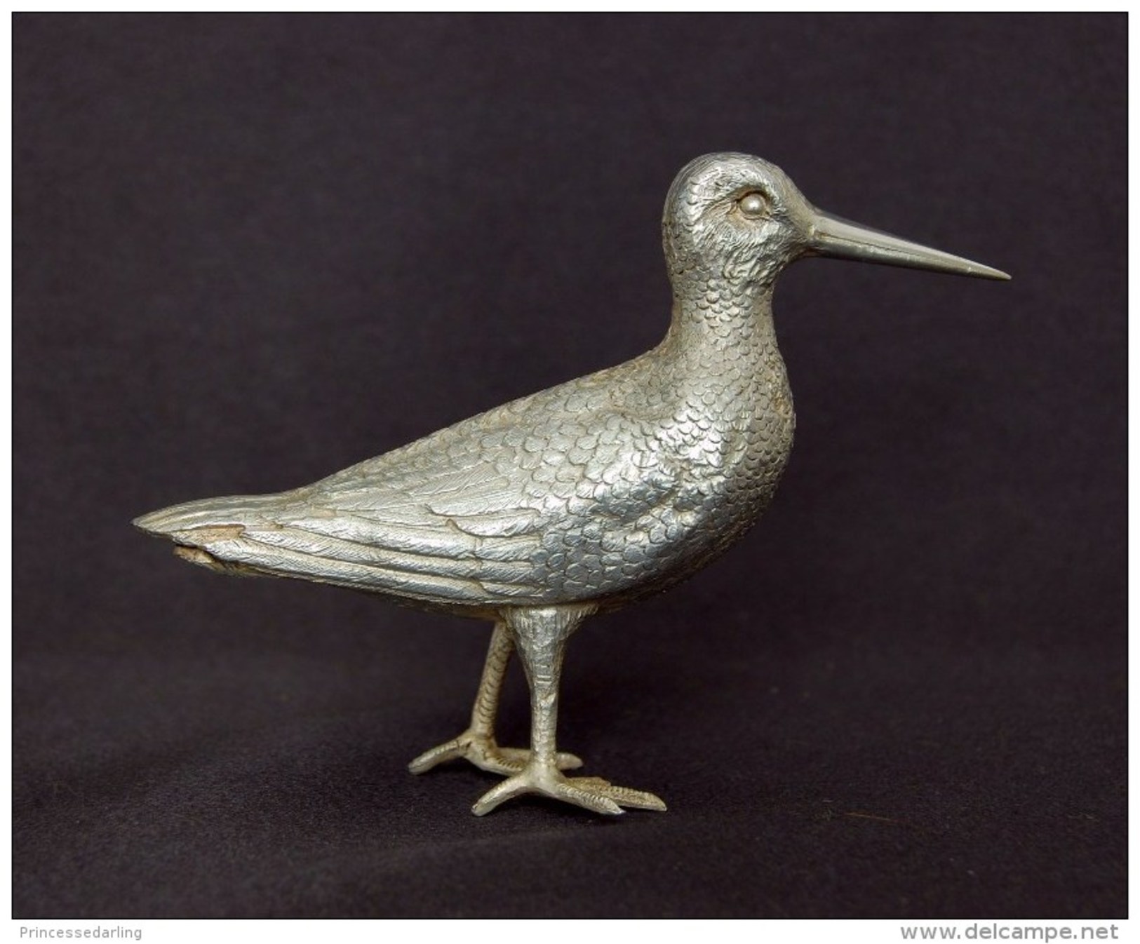 Statuette Oiseau Bécasse Bird Argent Massif Sterling Silver Snipe Figurine - Argenteria