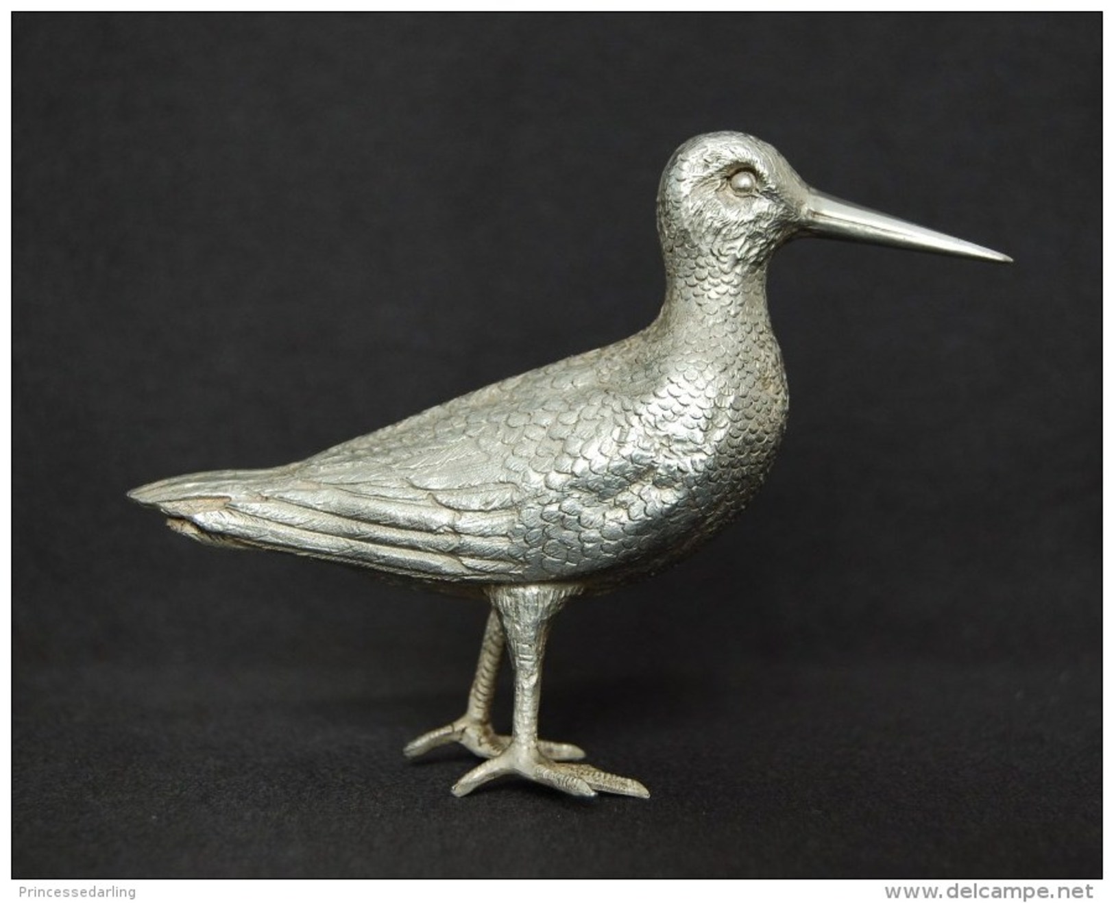 Statuette Oiseau Bécasse Bird Argent Massif Sterling Silver Snipe Figurine - Silberzeug
