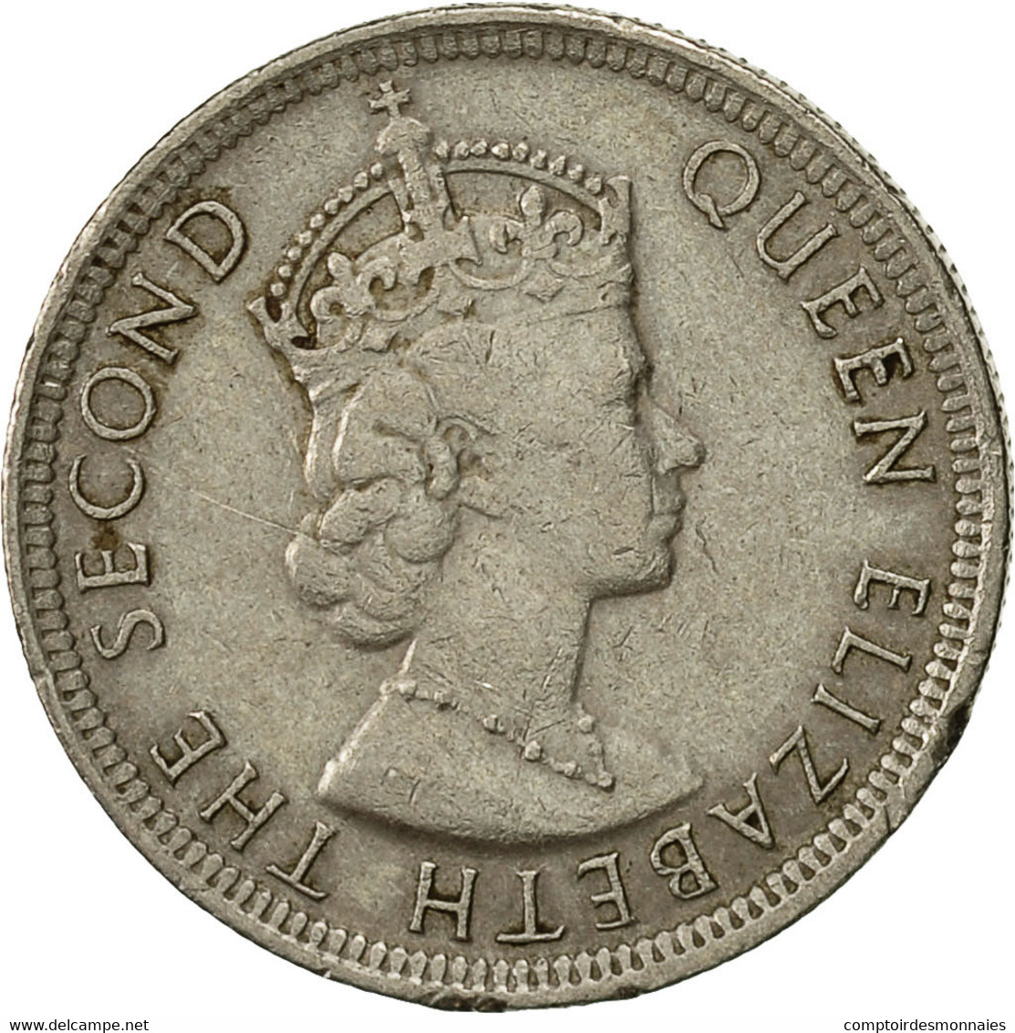 Monnaie, Mauritius, Elizabeth II, 1/4 Rupee, 1975, TTB, Copper-nickel, KM:36 - Maurice