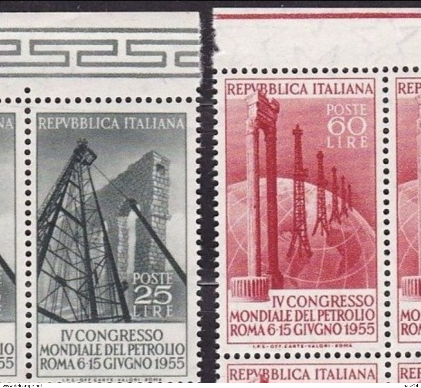 1955 Italia Italy Repubblica PETROLIO PETROLEUM OIL 20 Serie Di 2v. In Blocco MNH** - 1946-60: Nuovi