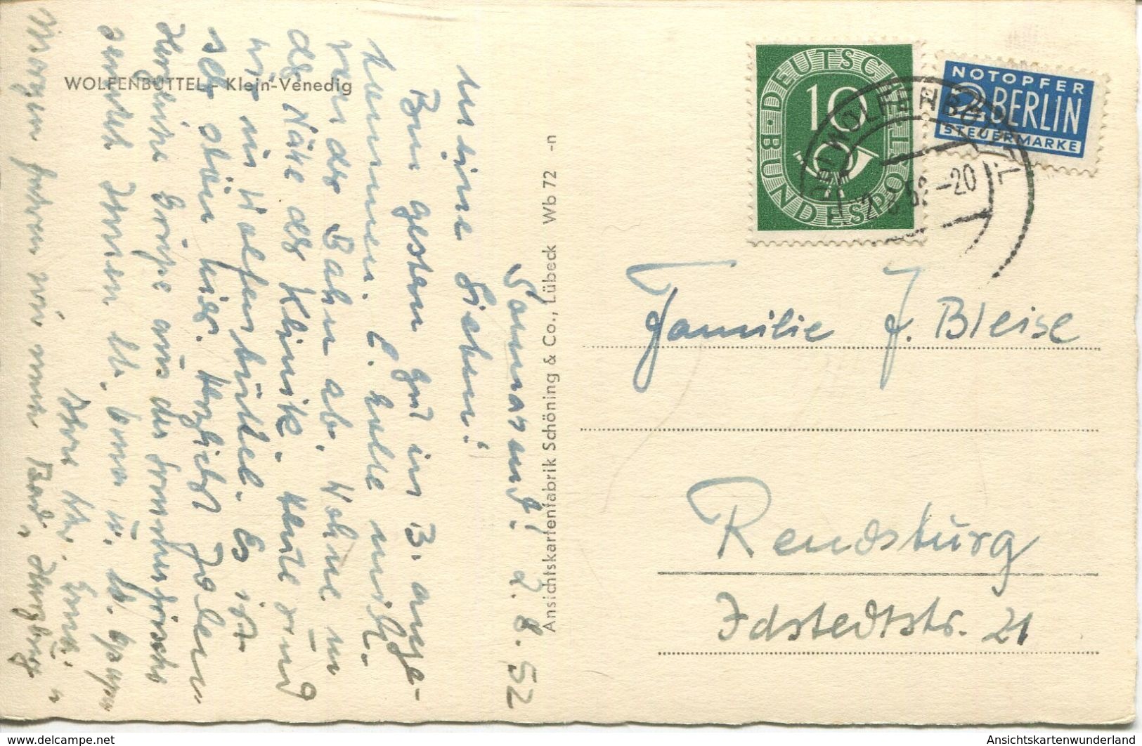 Wolfenbüttel - Klein-Venedig 1952 (002577) - Wolfenbuettel