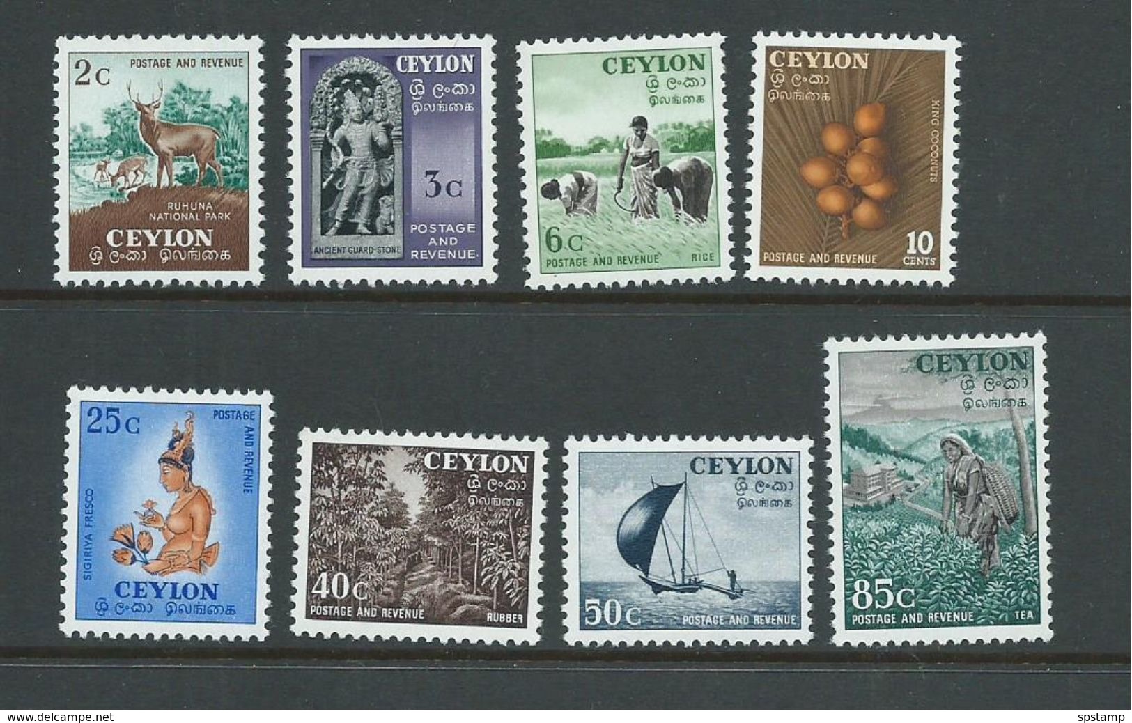 Ceylon Sri Lanka 1951 Definitives Part Set Of 8 To 85c Tea Picking MNH - Sri Lanka (Ceylan) (1948-...)