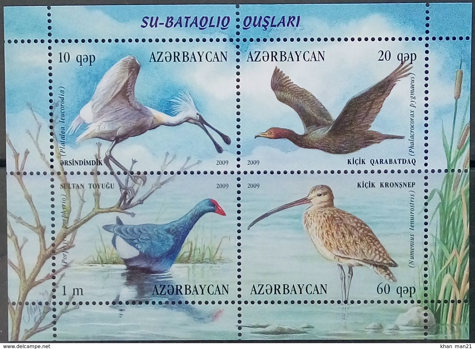 Azerbaijan, 2009, Mi. 773-76 (bl. 86), Birds, MNH - Azerbaijan