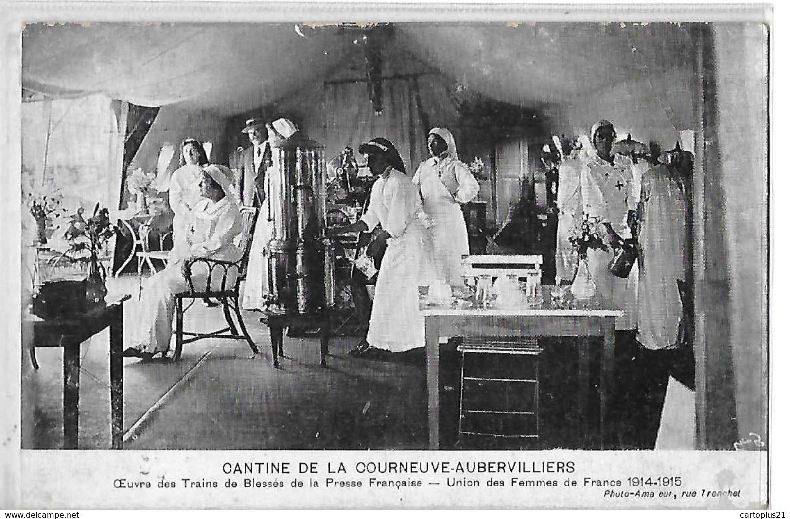 AUBERVILLIERS LA COURNEUVE  CANTINE  OEUVRE TRAINS PRESSE FRANCAISE  UNION FEMMES DE FRANCE CROIX ROUGE Petit D EFAUT 93 - Aubervilliers