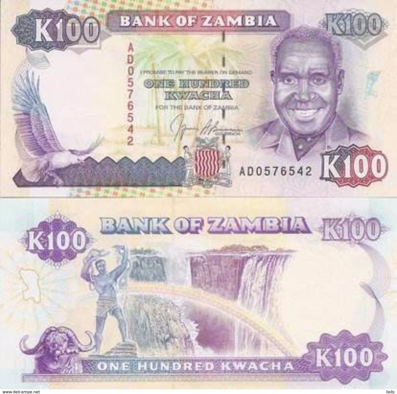 Zambia P-34  100 Kwacha 1991 UNC - Zambia