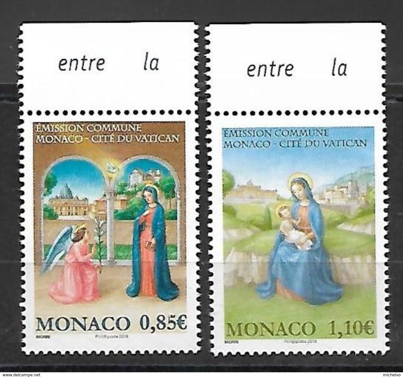 Monaco 2017 - Yv N° 3113 & 3114 ** - L'ANNONCIATION Et LA NATIVITE ** (émission Commune  Avec Le Vatican) - Nuevos