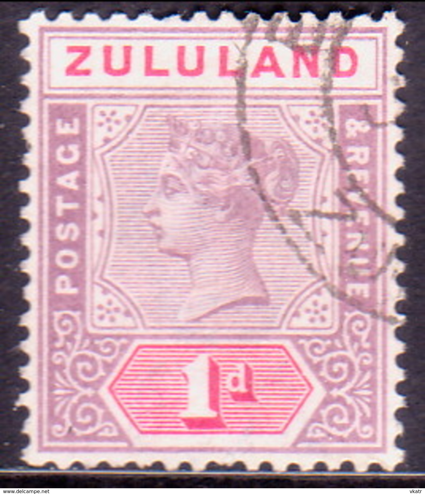 SOUTH AFRICA ZULULAND 1894 SG #21 1d VF Used - Orange Free State (1868-1909)