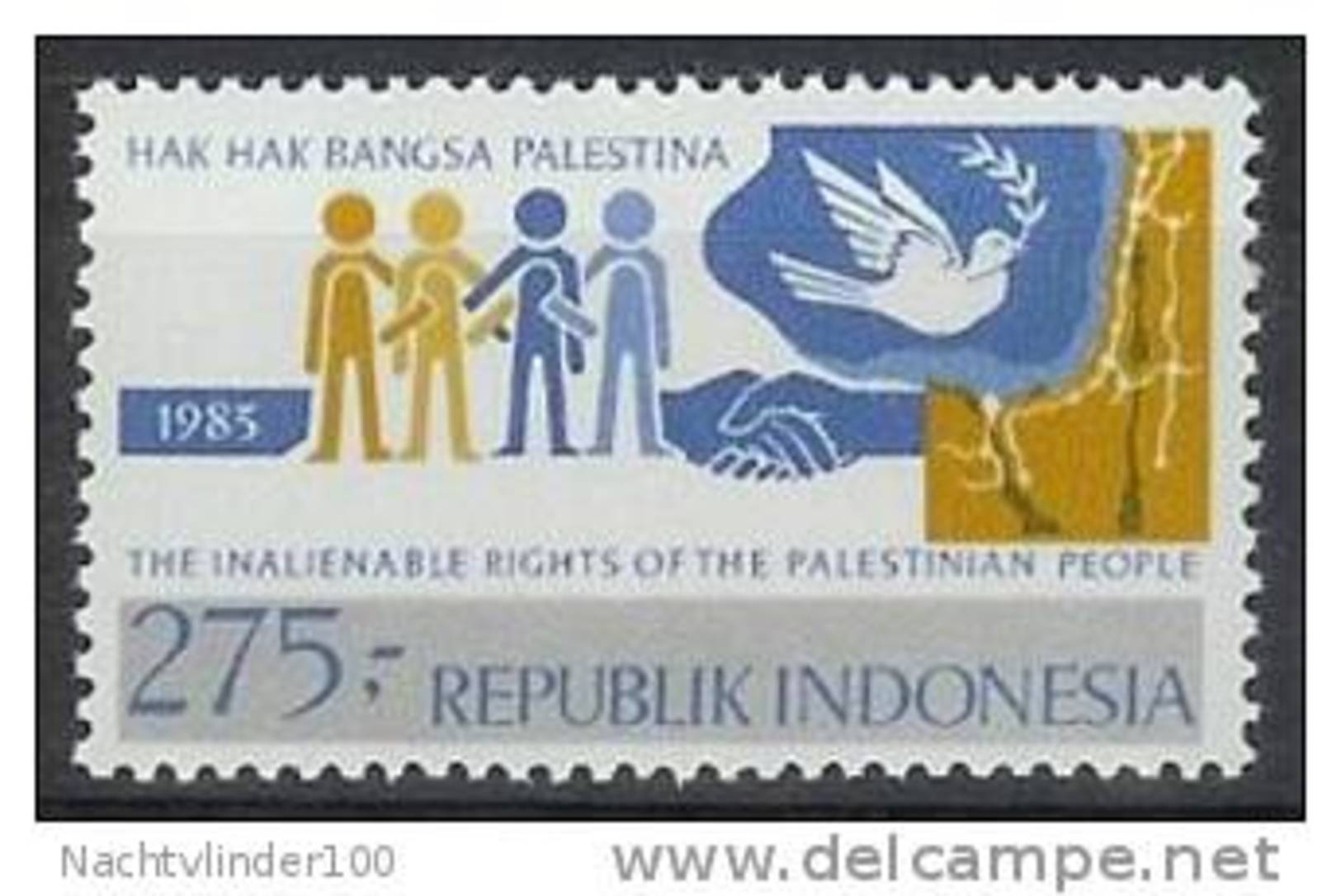 Mgm1181 SOLIDARITEIT MET DE PALESTIJNEN VOGEL BIRD SOLIDARITY PALESTINIANS INDONESIA 1983 PF/MNH  VANAF1EURO - Indonesië