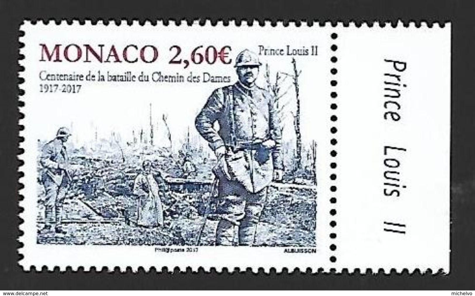 Monaco 2017 - Yv N° 3074 ** - CENTENAIRE DE LA BATAILLE DU CHEMIN DES DAMES (Mi N° 3332) - Unused Stamps