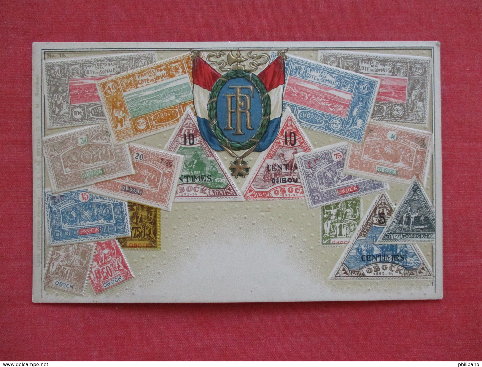 Cote Francaise Des Somalis Stamps Embossed--pin Hole Paper Residue Back     Ref 2765 - Stamps (pictures)