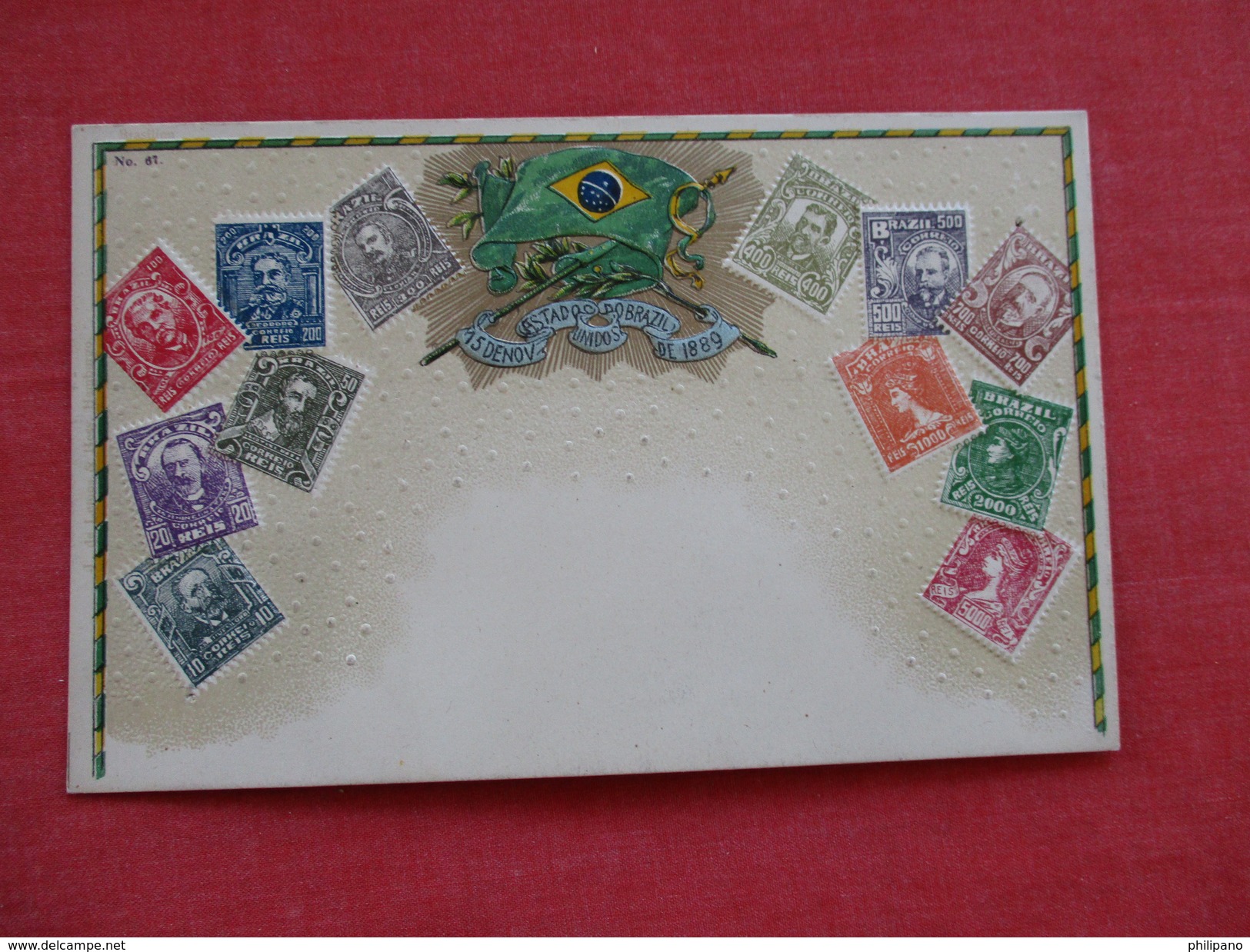 Brazil   Stamps Embossed--pin Hole Paper Residue Back     Ref 2765 - Sellos (representaciones)