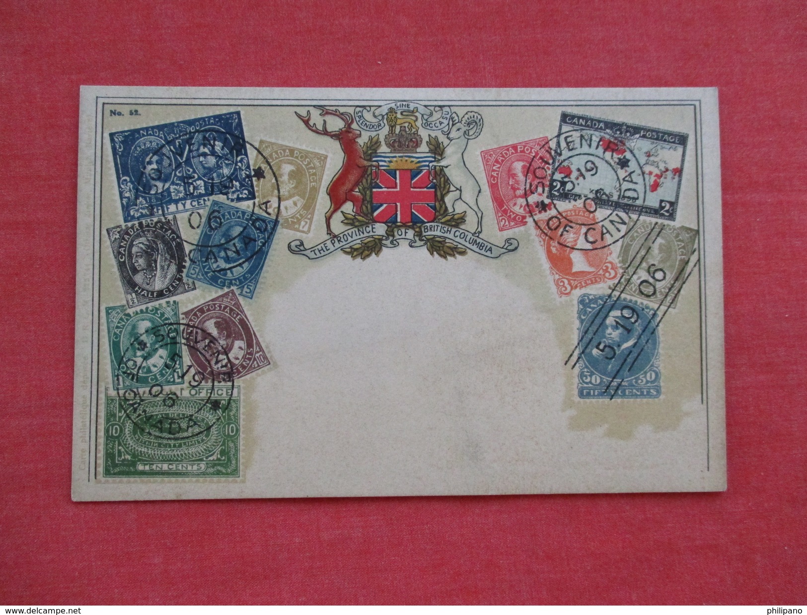 Canada British Columbia   Stamps -- Paper Residue Back     Ref 2765 - Timbres (représentations)