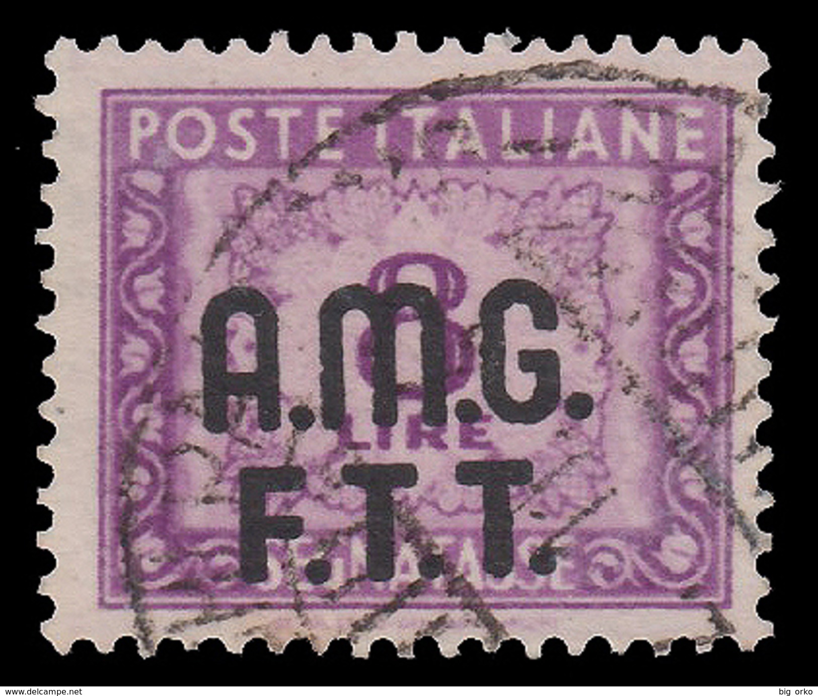 Italia – Trieste Zona A (AMG FTT): SEGNATASSE - Lire 8 Lilla - 1947/49 - Segnatasse