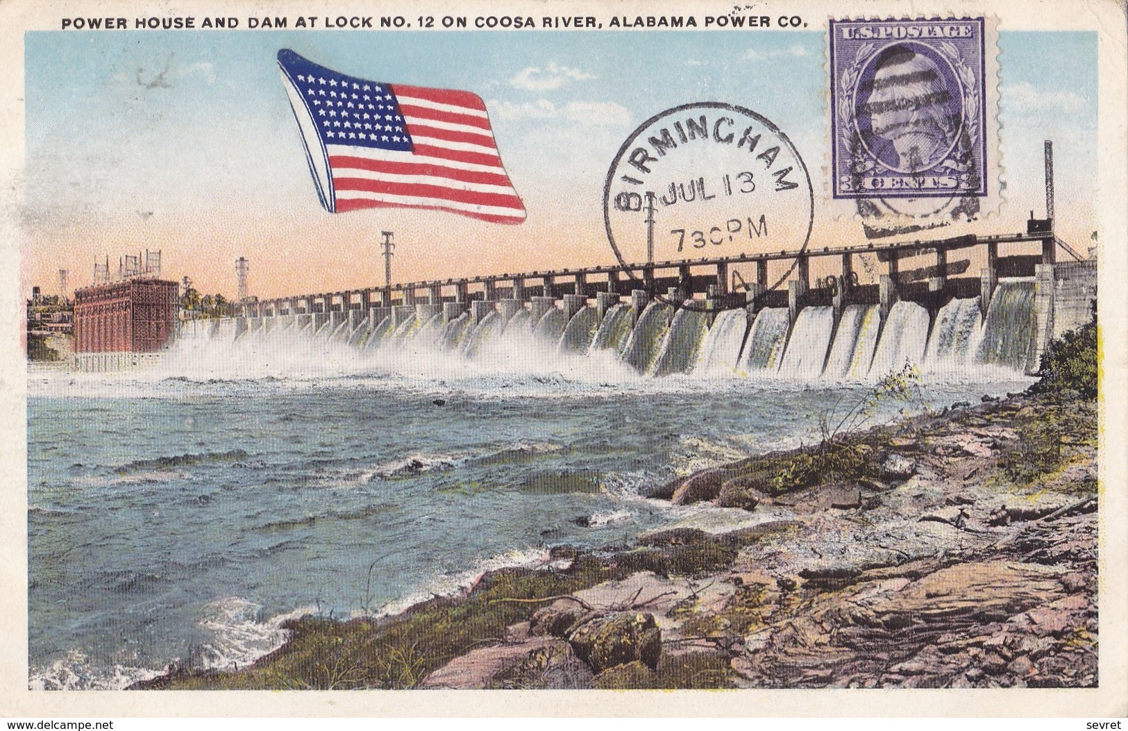 POWER HOUSE AND DAM AT LOCK NO.12 ON COOSA RIVER, ALABAMA POWER CO - Autres & Non Classés