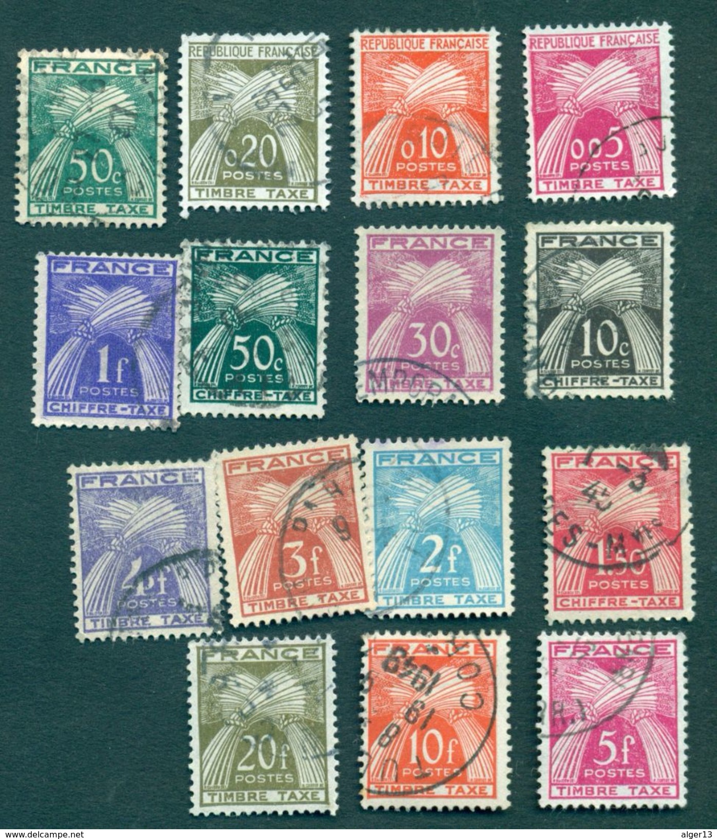 Timbres Taxes Type Gerbes - 1859-1959 Used