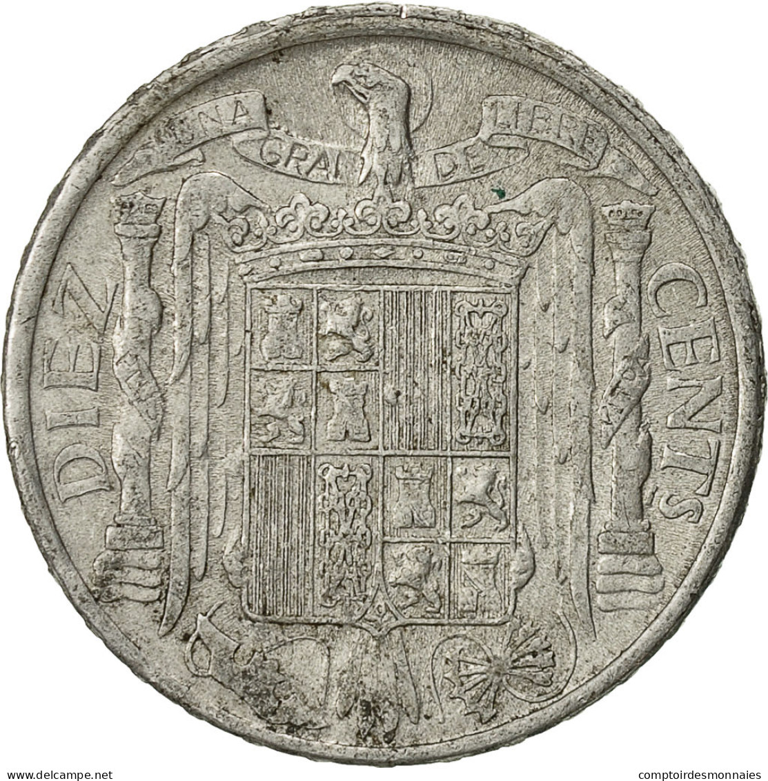 Monnaie, Espagne, 10 Centimos, 1945, TTB, Aluminium, KM:766 - 10 Centiemen