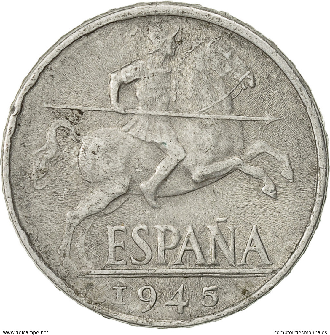 Monnaie, Espagne, 10 Centimos, 1945, TTB, Aluminium, KM:766 - 10 Centesimi