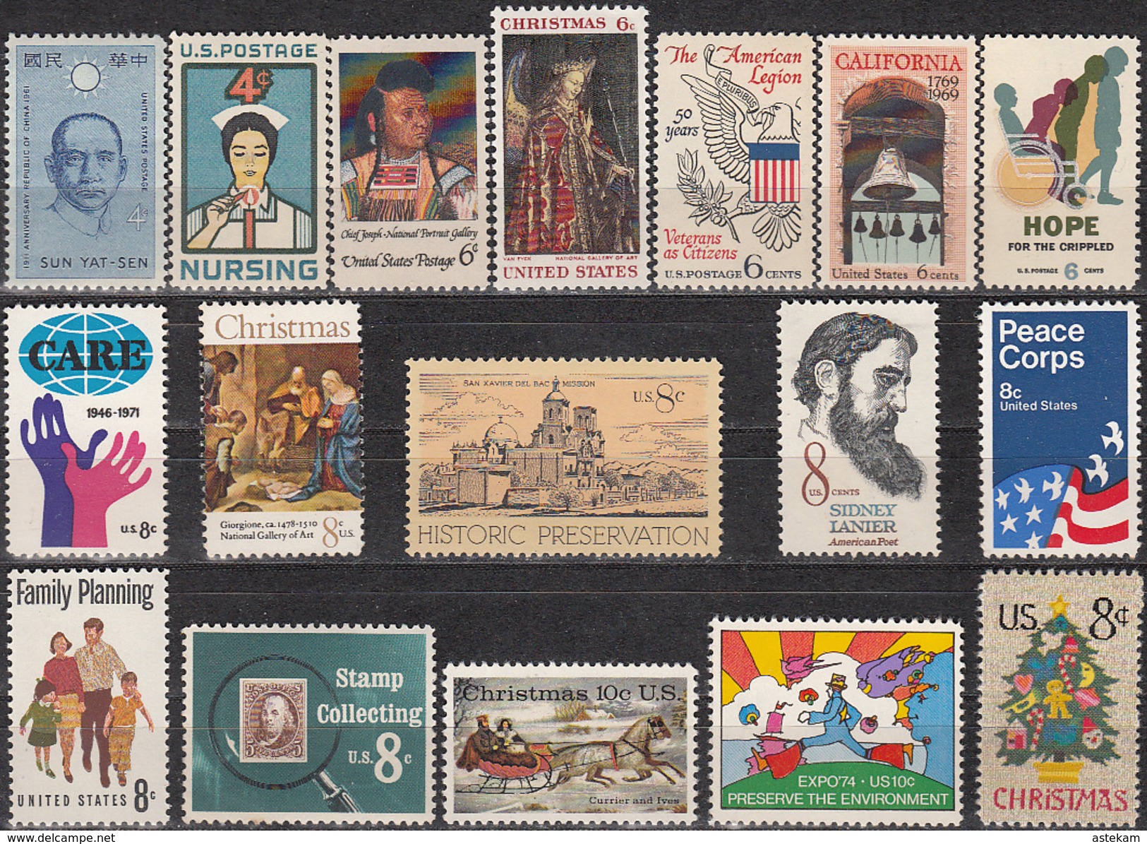 USA, A COLLECTION Of 102 USA STAMPS From DIFFERENT PERIODS, MNH, GOOD QUALITY, *** - Collections