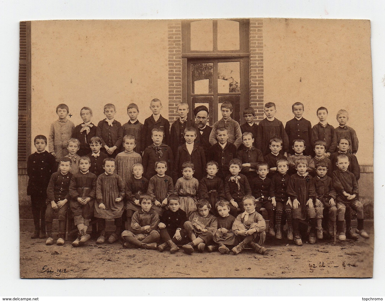 Photo De Classe Maitre D'école Instituteur élèves 1912 Commune D'Eure Et Loir Environs De Dreux Photographie Esi? - Otros & Sin Clasificación