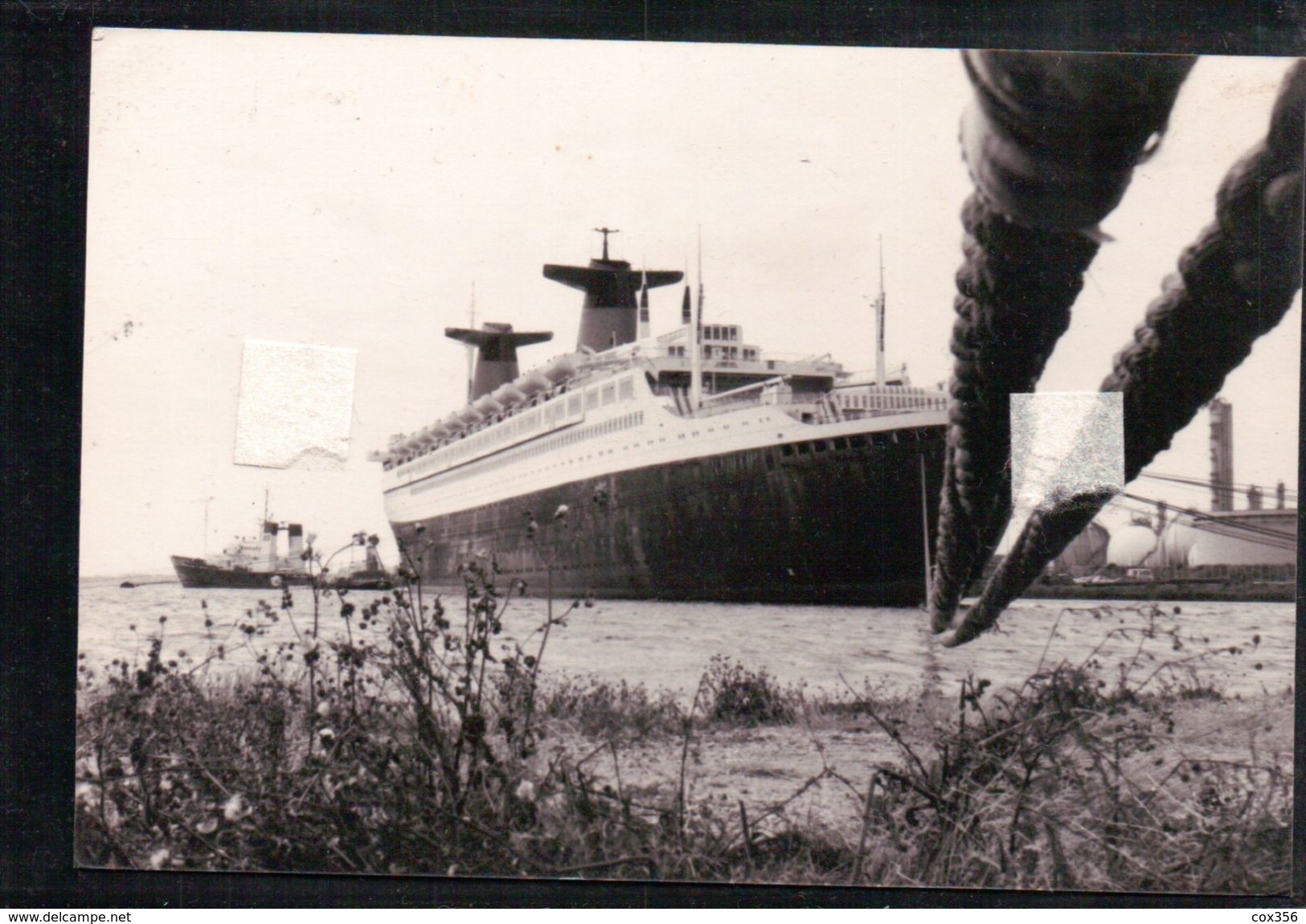 PHOTO Du PAQUEBOT " FRANCE "   ( Compagnie Générale Transatlantique ) à Quais Dans Le Port Maritime Du HAVRE - Other & Unclassified