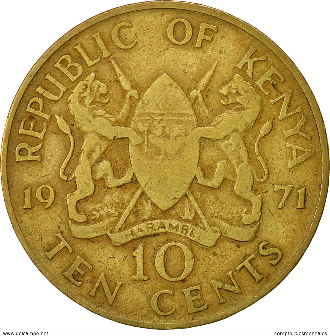 Monnaie, Kenya, 10 Cents, 1971, TB+, Nickel-brass, KM:11 - Kenya